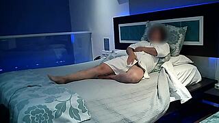 My boss installed hidden motel cam capturing hairy milf's taboo monster cock sex part one.