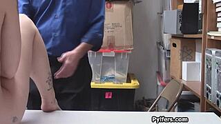 horny guard sneaks blonde teen into office for hidden hardcore fuck