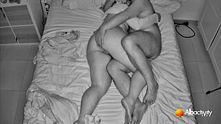 spanish latina chubby couple slaps ass then masturbates wet before passionate sleep sex