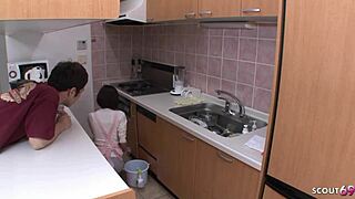 Petite Japanese Maid Seduces Boss for Creampie in Tight Pussy