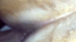 Wet hairy ebony pussy creampied doggystyle by monster black cock