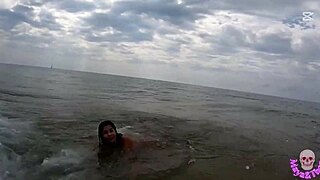 curvy spanish milf with big natural tits fucks publicly on beach
