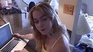 blonde babysitter sage fox sneaks quickie creampie ride on stepdad mr brogan's cock while mom's away