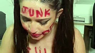 wanna see me eat junk food then puke it all over my big ass tits?