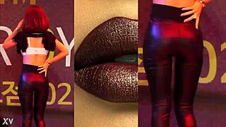 Ever seen a sexy Chinese babe dance in tight leather pants like this?