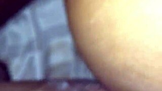 Wet hairy ebony pussy creampied doggystyle by monster black cock