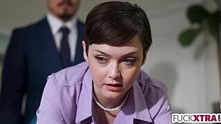 Shy Petite Secretary Deepthroats And Fucks New Boss In Office