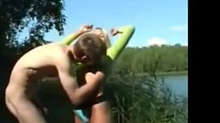 caucasian couples join y fuck lake orgy sucking fucking frenzy