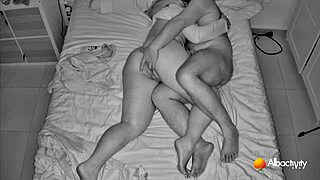 spanish latina chubby couple slaps ass then masturbates wet before passionate sleep sex