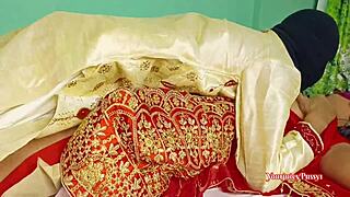 newlywed indian bride suhagraat creampie pussy filled first wedding night romance