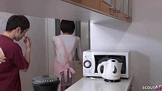 Petite Japanese Maid Seduces Boss for Creampie in Tight Pussy