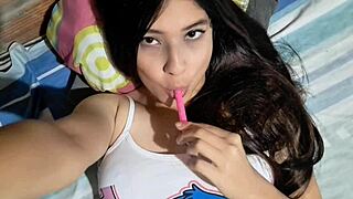 Horny babysitter in miniskirt makes you cum twice with her curvy body