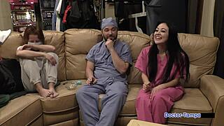 Blaire Celeste endures Dr Tampa's latex glove procedure backstage