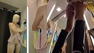 Juicy Blonde's Big Ass and Pussy Caught on Hidden Cam Up Skirt! 👀