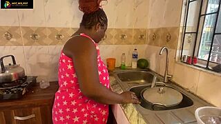 Hxs Happy Kitchen Fuck with BBW Step Mother Doggystyle Closeup