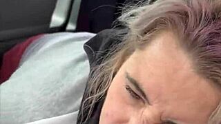 Streetwalker gulps cum after sticky facial blast