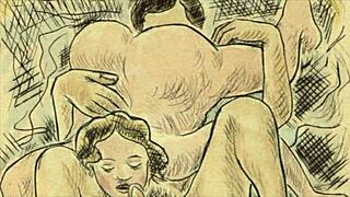 i strip naked in vintage erotic retro illusion scene