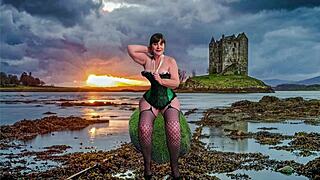 granny highlander slurps cock like eternal slut ready for deepthroat and kisses