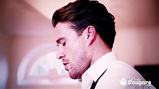 Busty Tina Kay Deepthroats Boss's Monster Cock Before Hard Fuck and Facial Cumshot in Stockings