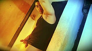 Can Muscular Hunk's Monster Cock Finally Harden Against Sexy Wall?