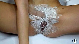 watch me shave this unshaven pussy up close pov in the bathroom it's so wet