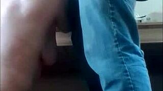 you own this submissive slave's holes with your belt