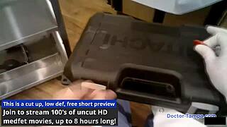 Blaire Celeste endures Dr Tampa's latex glove procedure backstage