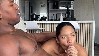 Big Booty Brunette Rides Huge Cock Cum Amateur Couple