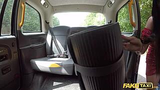 British Luci Reign Sucks and Fucks Taxi Driver's Huge Cock Doggystyle in Car