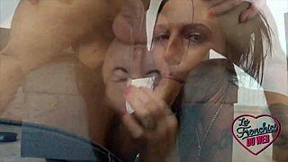 sexy 23-year-old french brunette aurora teases with her huge natural breasts