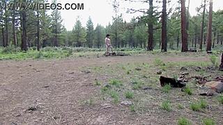 think this muscular bodybuilder flashing his naked cock at the campground entrance in sheer clothes turns you on?