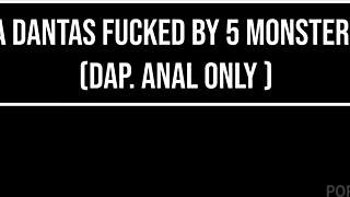 Petite 19yo Bianca Dantas' First DAP Gangbang: 5 Huge Cocks Stretch Ass No Pussy Massive Gapes