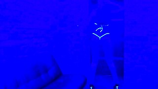 ultraviolet babe flashes bikini wet pussy clit in steamy shower orgasm