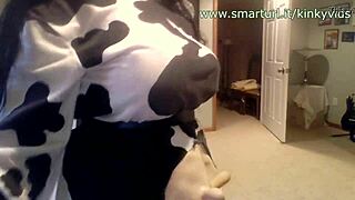 Cosplay Cow Jiggles Big Boobs