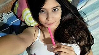 Horny babysitter in miniskirt makes you cum twice with her curvy body