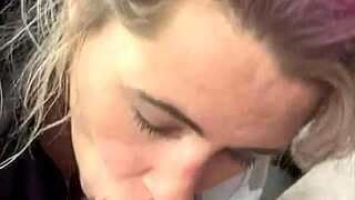 Streetwalker gulps cum after sticky facial blast