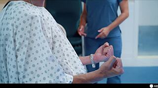 oh man employee freezes milf boss vince karter pranks turns 18+ puck into bound sex slave fuckdoll ripped clothes creampie