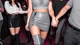 god i love teasing my dirty leather skirt and boots ass public after work part 1