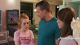 tiny girls fight over codey steele as madi collins and myra moans ride him