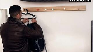 oh man my roommate seduced cute teen lady dee and now shes riding his cock in the dorm 😩💦