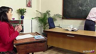 Teacher Seduces Pigtail Teen Bitch Tanya Cox For Rough Classroom Fuck