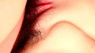 Wet shaved fuck doll's big pussy double penetrated up close