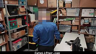 i caught this cute teen burglar in the garage so the officer punished her submissive pussy hard 😈🔒