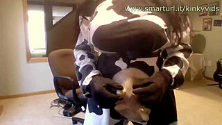 Cosplay Cow Jiggles Big Boobs