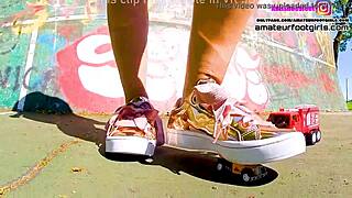 Kati S Crushes Toys with Sneakers in Giantess Car Trample