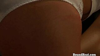 oiled lesbian slave madame bound and punished moans from fingering orgasm