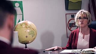 4 College Boys Dominate and Deepthroat Shaved Teacher in Taboo Old Young Gangbang