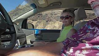 Beach Photoshoot Turns into Hairy Milf Car Blowjob