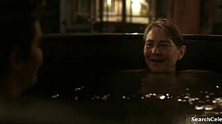 gaby hoffmann and cherry jones go topless in see-through outfits