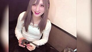 long haired crossdressing shemale masturbates shaved ass anally while live streaming solo play